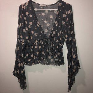 American Eagle Front Tie Blouse